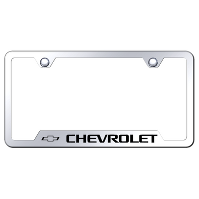 Chevrolet Notched License Plate Frame - Mirrored Stainless Steel