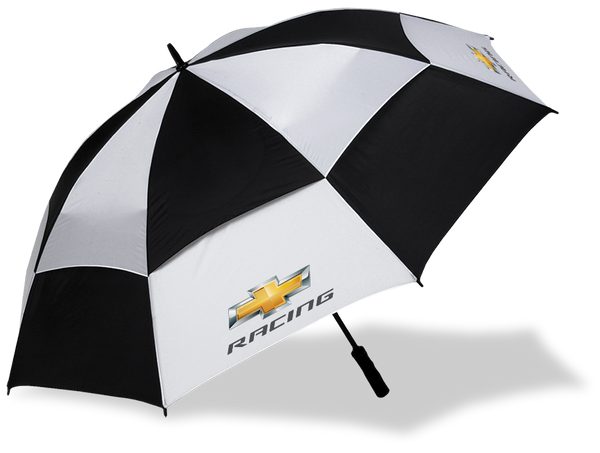 chevrolet patio umbrella Chevrolet Racing Gold Bowtie Vented Umbrella