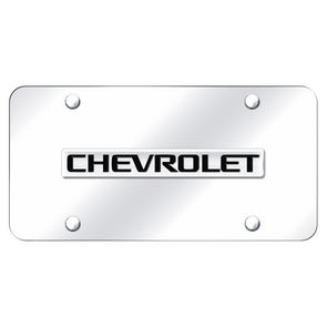 Chevrolet Script License Plate - Chrome on Chrome