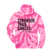 Chevy Cares Stronger Than Cancer pink tie-dye hoodie