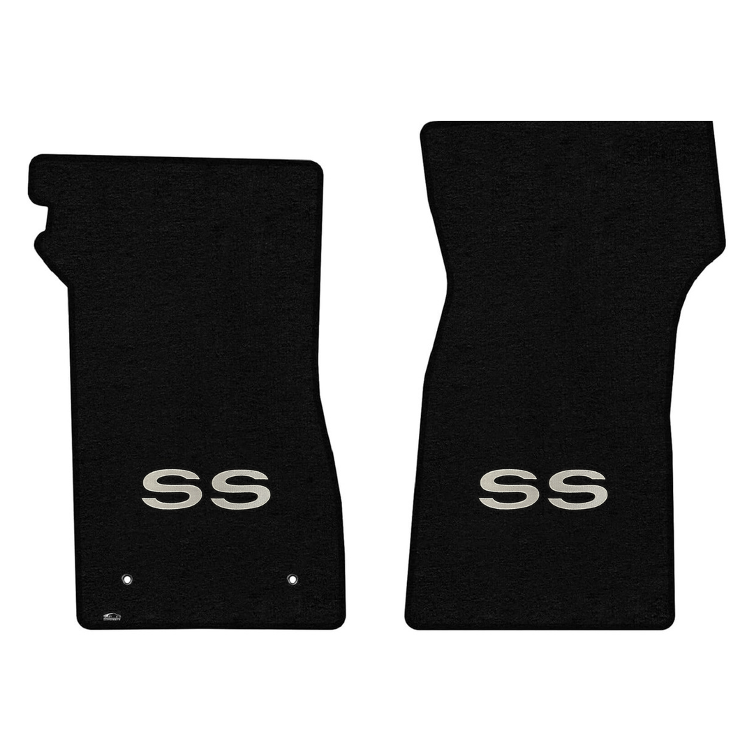 Gen 1 Camaro Lloyd front floor mats - Black with Silver SS logo