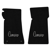 Gen 2 Camaro Lloyd front floor mats - Black with Silver Camaro Word logo