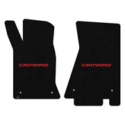 1982-1992 Gen 3 Camaro Lloyd front floor mats - Black with Red Camaro Letters logo