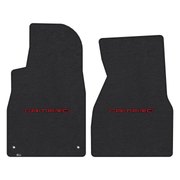 2000-2002 Gen 4 Camaro Lloyd front floor mats - Ebony with Red Camaro Letters logo