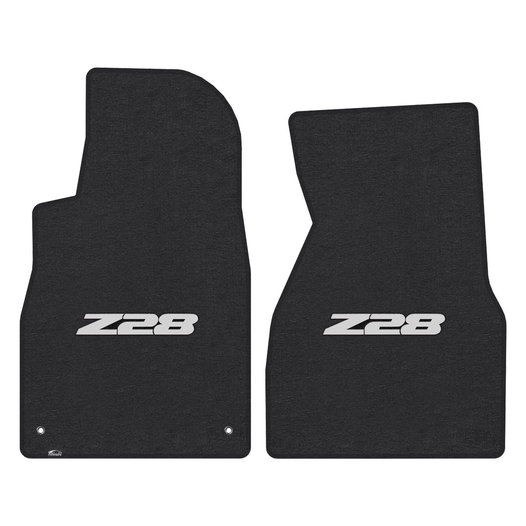 2000-2002 Gen 4 Camaro Lloyd front floor mats - Ebony with Silver Z28 logo