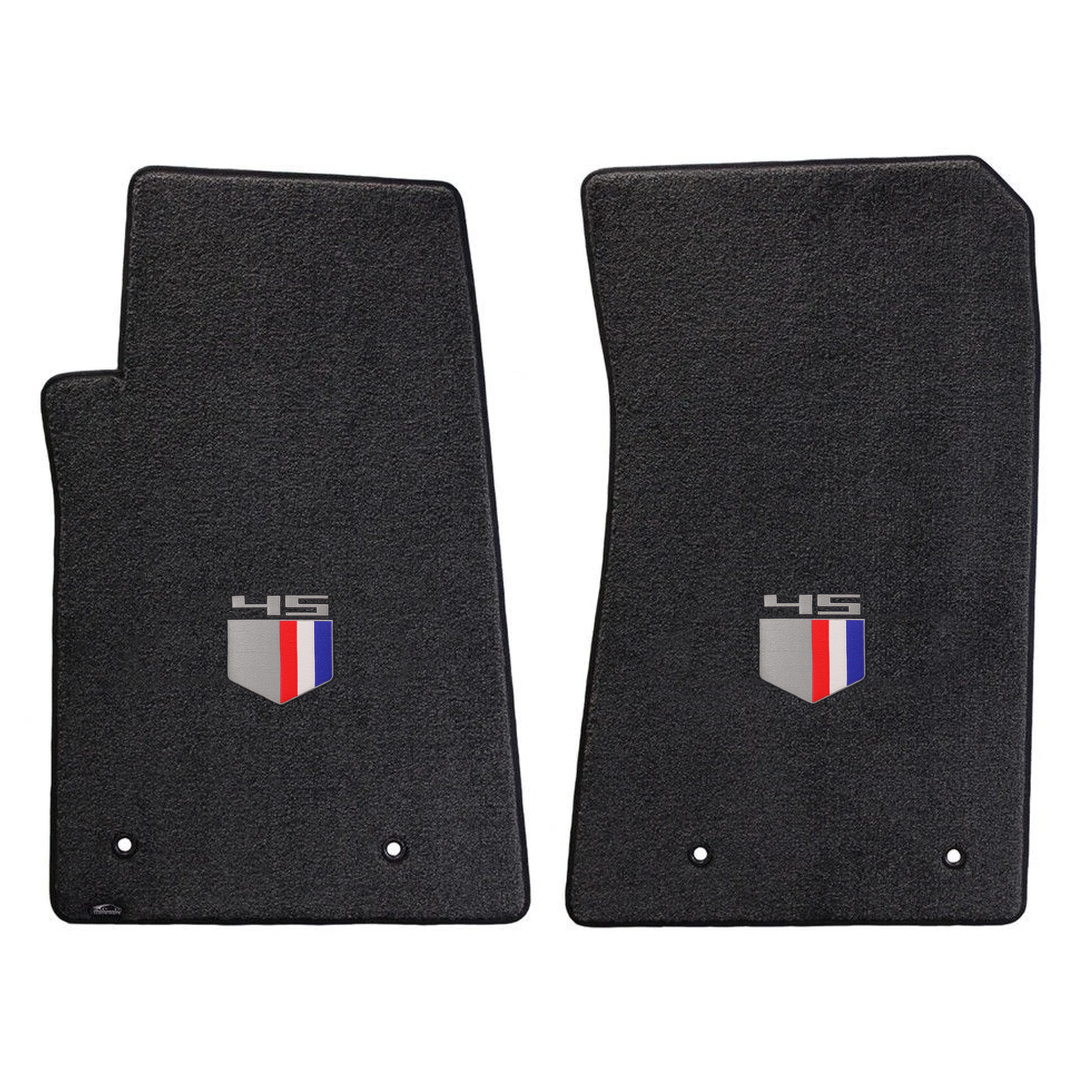 2012 Camaro Lloyd front floor mats - Ebony with 45th Anniversary Shield logo