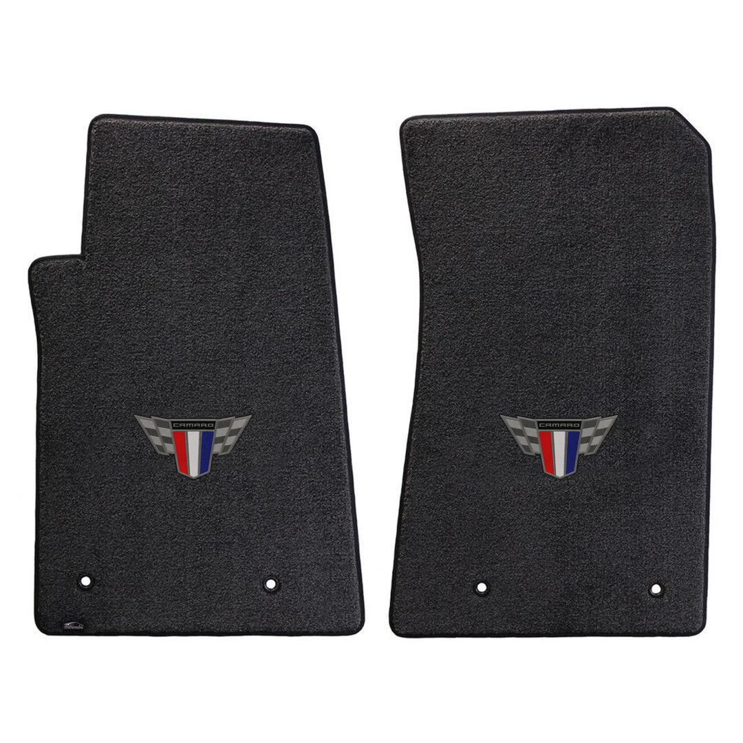 Gen 5 Camaro Lloyd front floor mats - Ebony with Commemorative logo