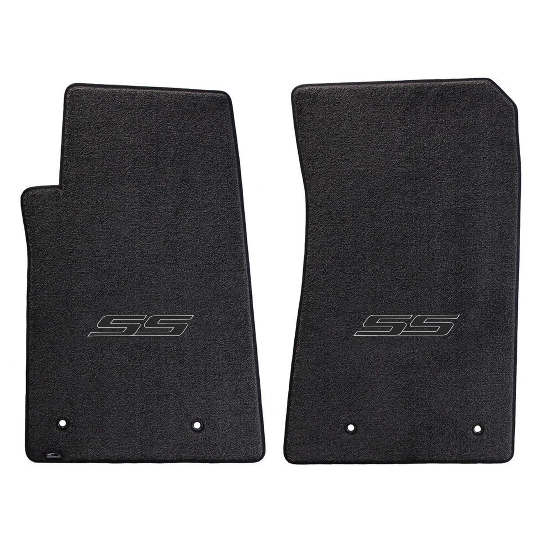 Gen 5 Camaro Lloyd front floor mats - Ebony with Large Black SS logo