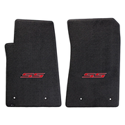 Gen 5 Camaro Lloyd front floor mats - Ebony with Large Red SS logo