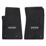 Gen 5 Camaro Lloyd front floor mats - Ebony with Large Silver SS logo