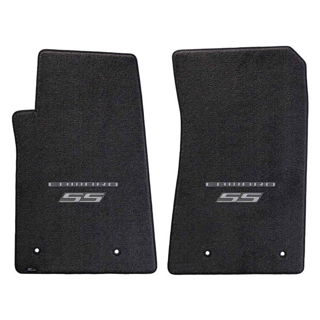Gen 5 Camaro Lloyd front floor mats - Ebony with SS Silver Double logo