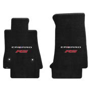 Gen 6 Camaro Lloyd front floor mats - Ebony with RS Red Double logo
