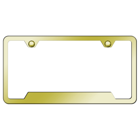Gold Notched License Plate Frame - Stainless Steel