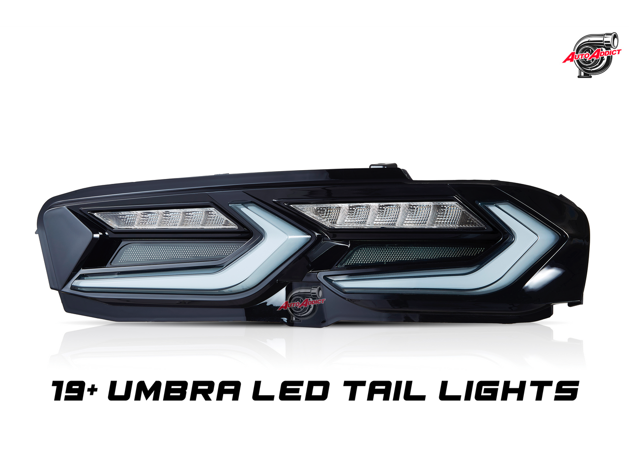 2019-2024 CHEVY CAMARO UMBRA LED TAILLIGHTS GLOSS BLACK/SMOKE LENS