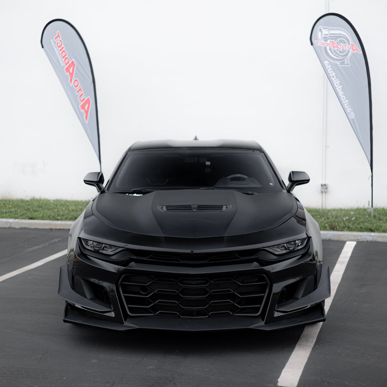 2019-2024 Chevy Camaro ZL1 1LE Track Package Front Bumper Conversion 13pcs Full Kit Flat BLK for RS Headlights