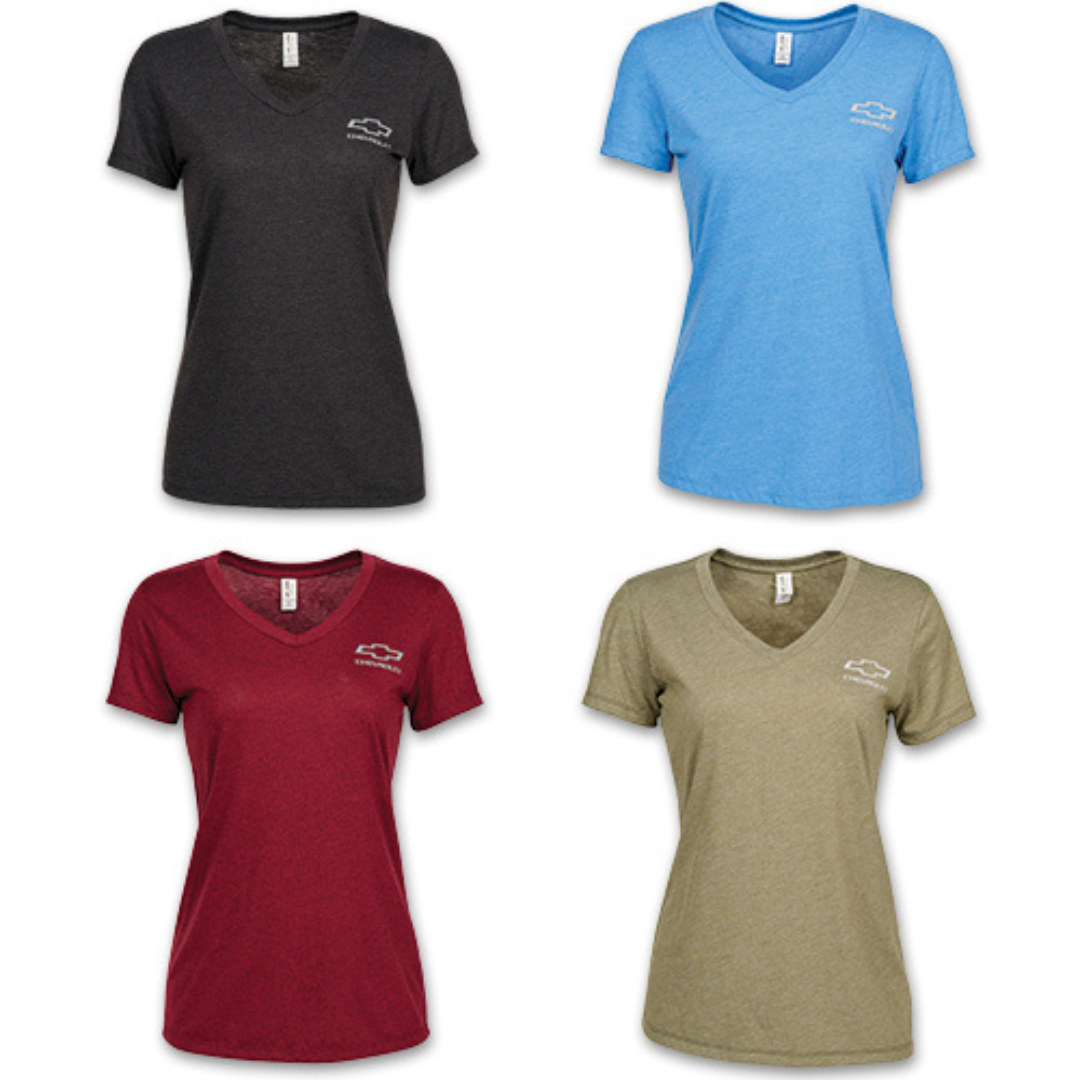 ladies-chevrolet-bowtie-v-neck-t-shirt