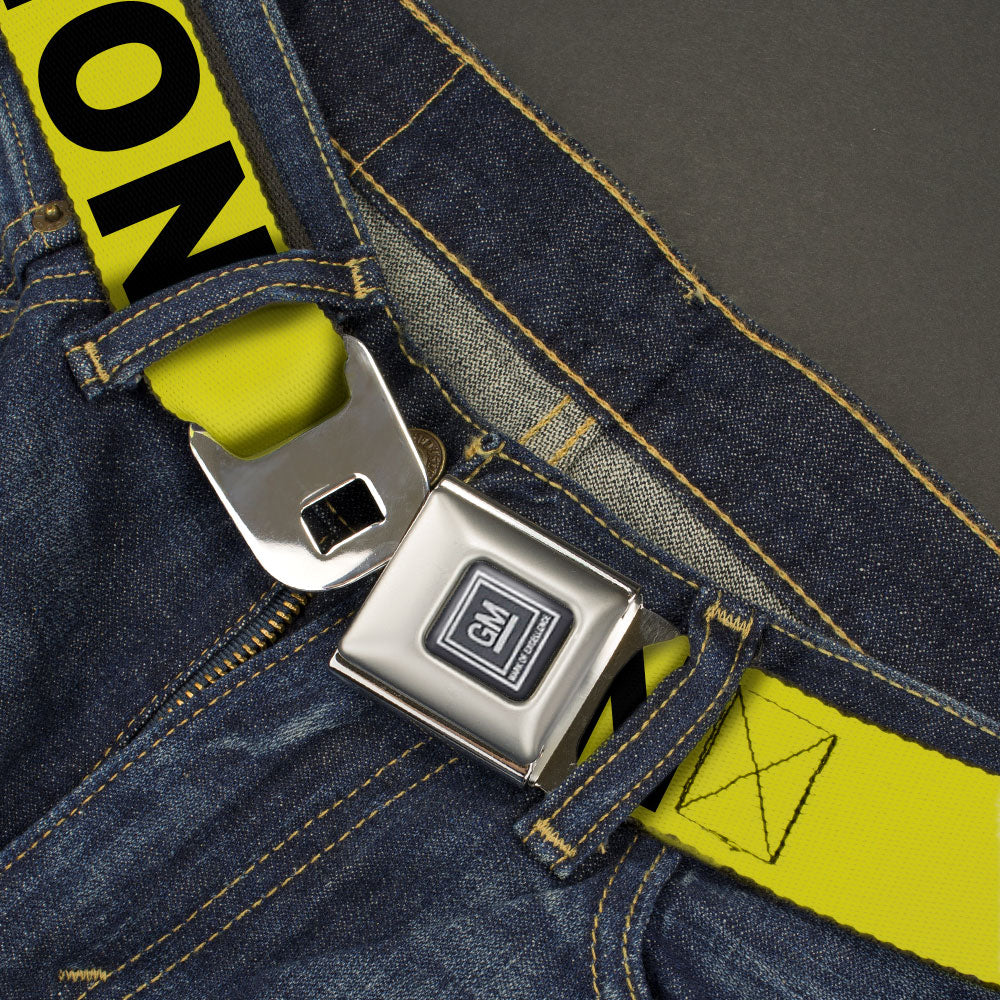 GM Logo Seatbelt Belt - Caution Tape