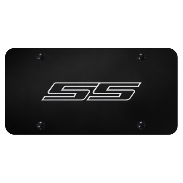 SS Logo License Plate - Laser Etched on Black