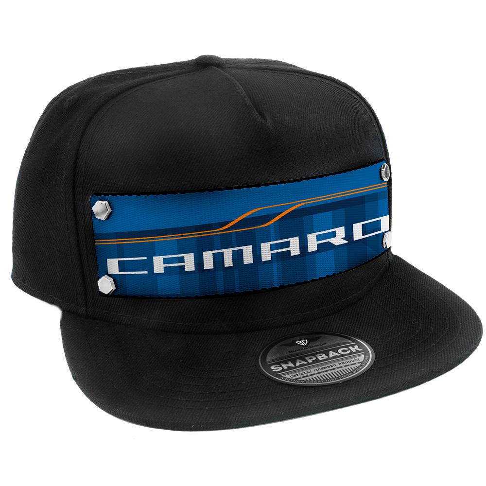 Camaro SS Abstract Embellishment Hat Black- Full Color Strap