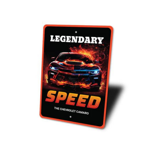 The Chevrolet Camaro Legendary Speed Aluminum Sign