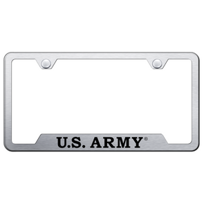 U.S. Army Notched License Plate Frame - Brushed