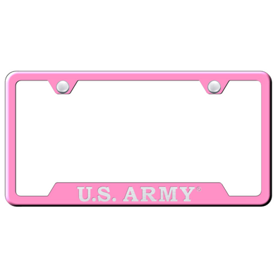 U.S. Army Notched License Plate Frame - Pink