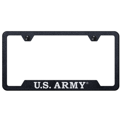 U.S. Army Notched License Plate Frame - Rugged Black