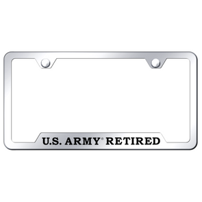 U.S. Army Retired Notched License Plate Frame - Mirrored