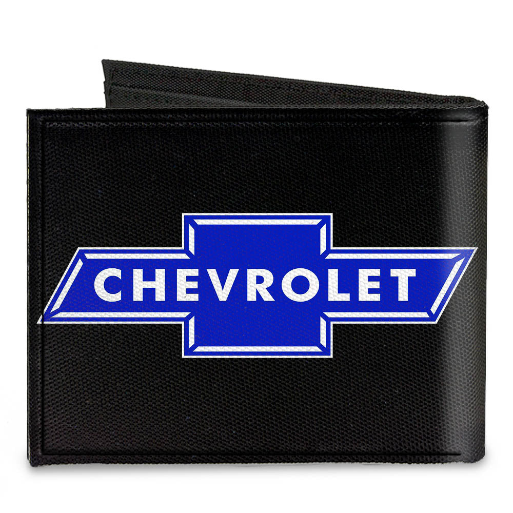 Chevy Bowtie Logo Canvas Bi-Fold Wallet - Blue