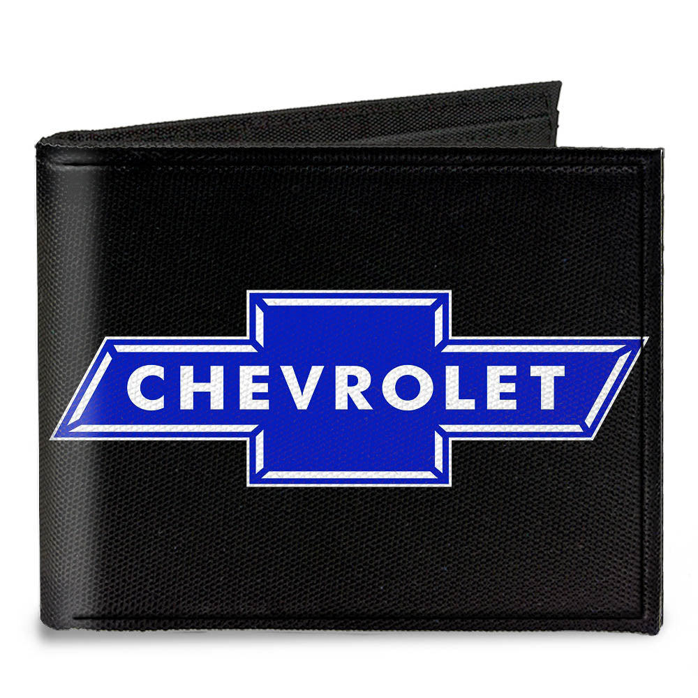 Chevy Bowtie Logo Canvas Bi-Fold Wallet - Blue