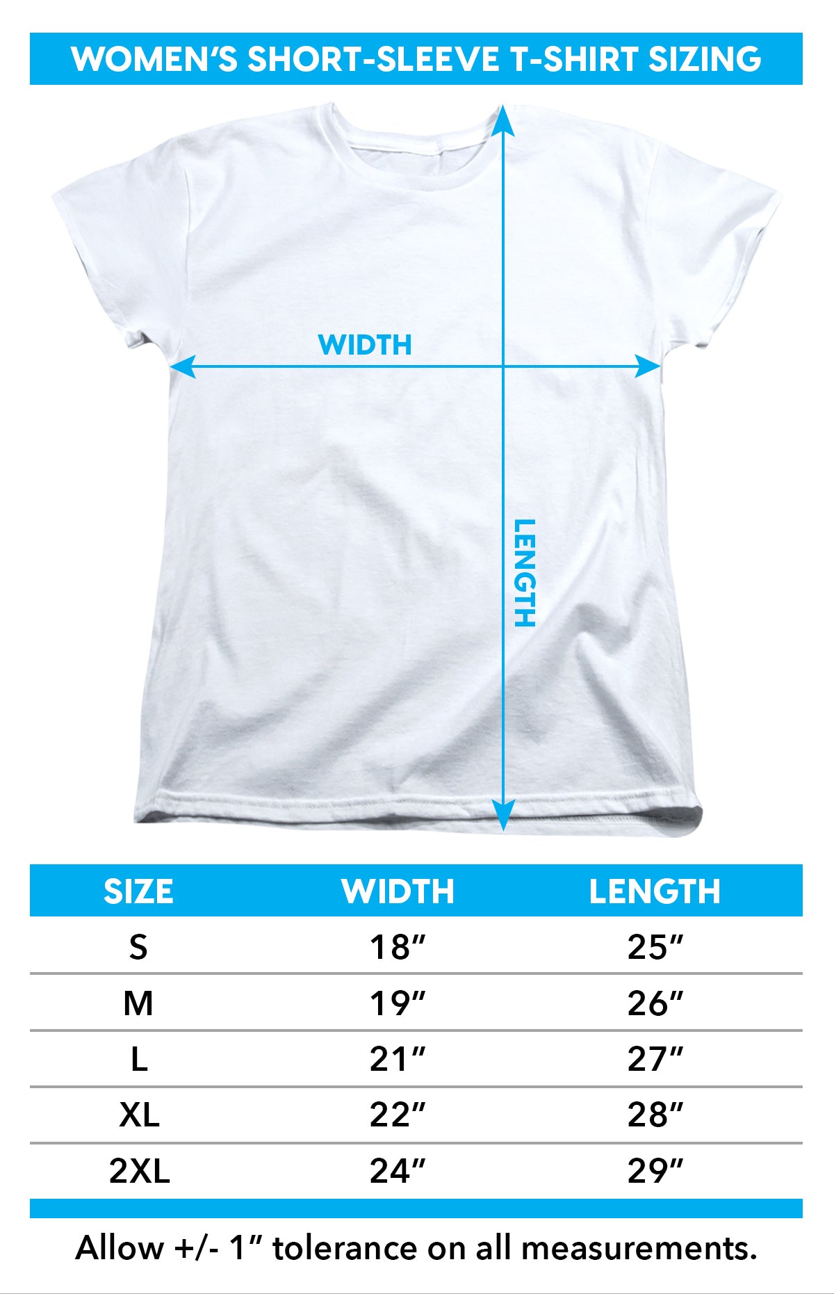Women's t-shirt size chart