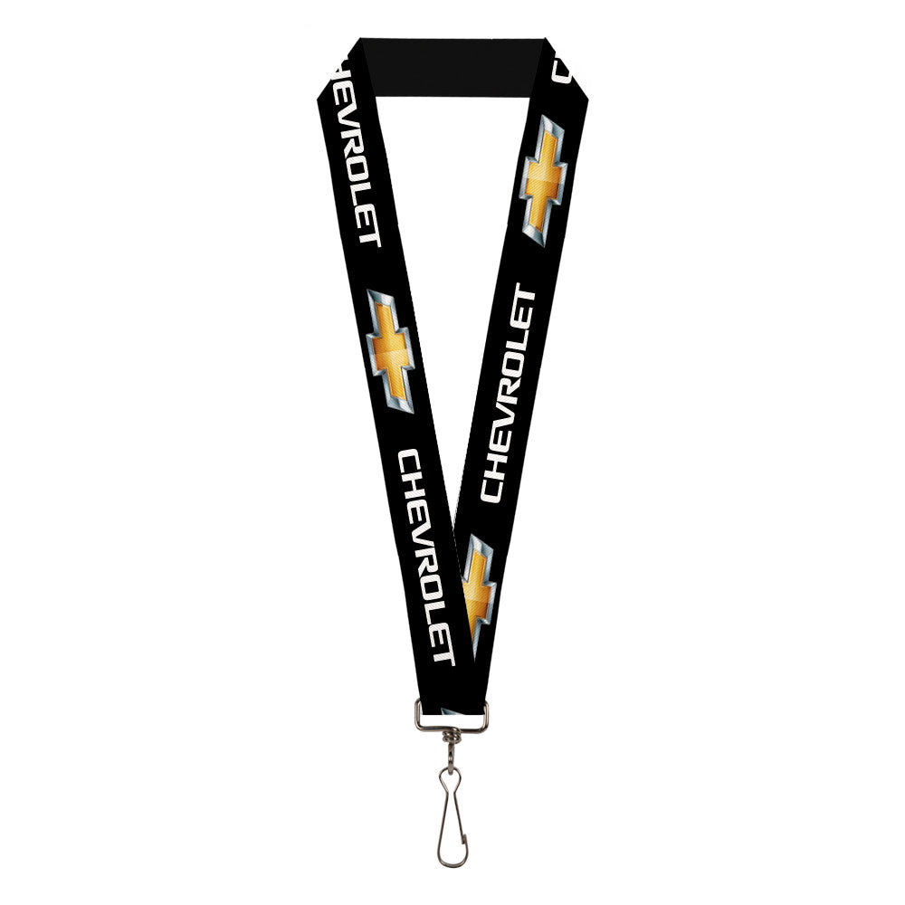 Chevrolet Bowtie Black & Gold Lanyard - 1.0"