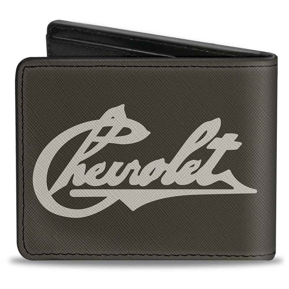 Chevrolet Heritage Script Charcoal & Tan Bi-Fold Wallet