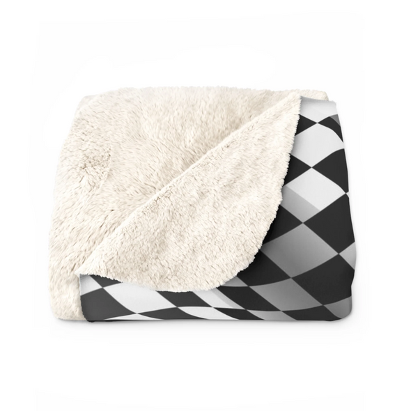 Camaro Checkered Flag Racing Decorative Sherpa Blanket