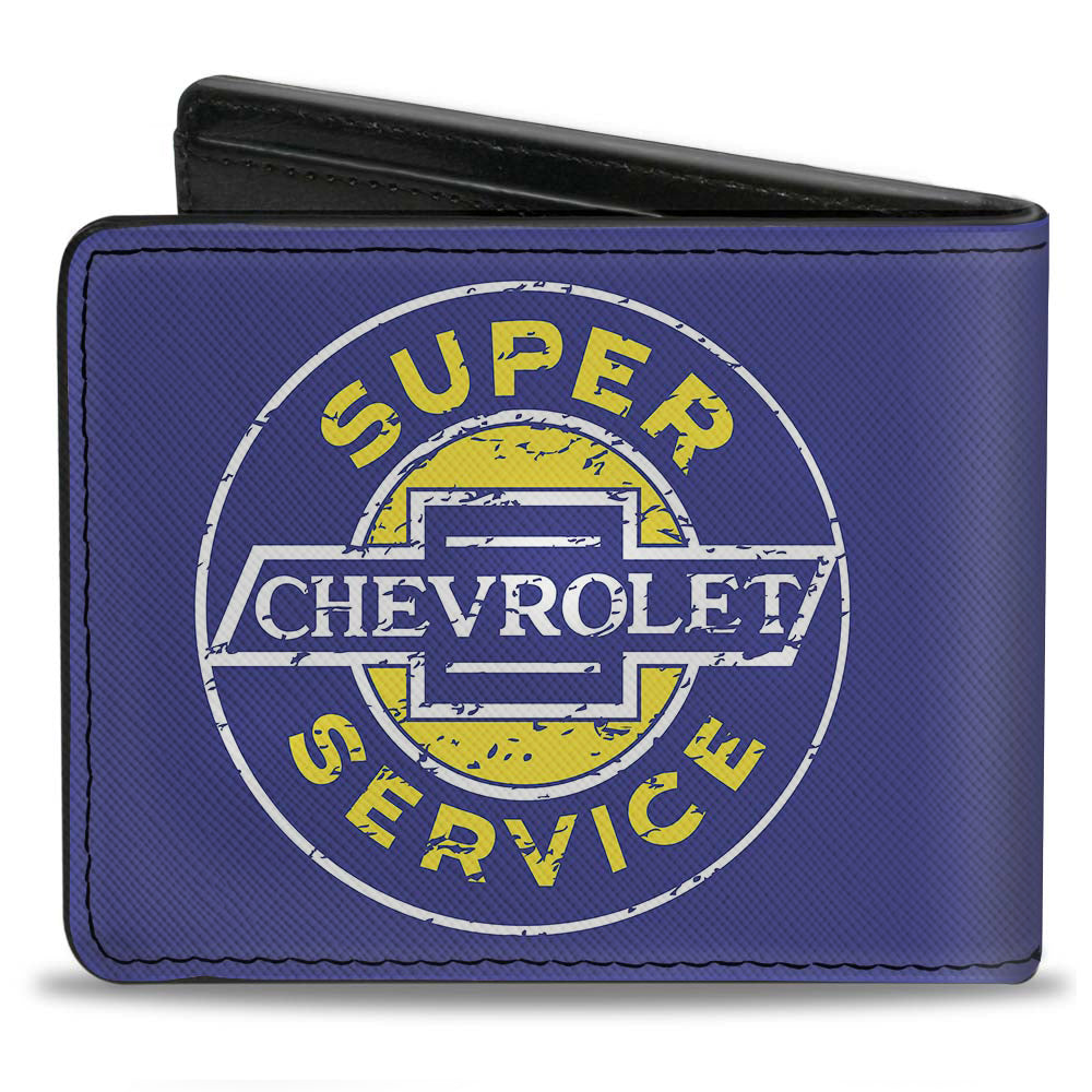 Chevrolet Super Service Logo Blue Bi-Fold Wallet