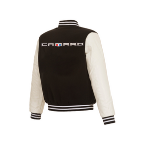 Camaro Shield Logo Reversible Fleece and Leather Jacket