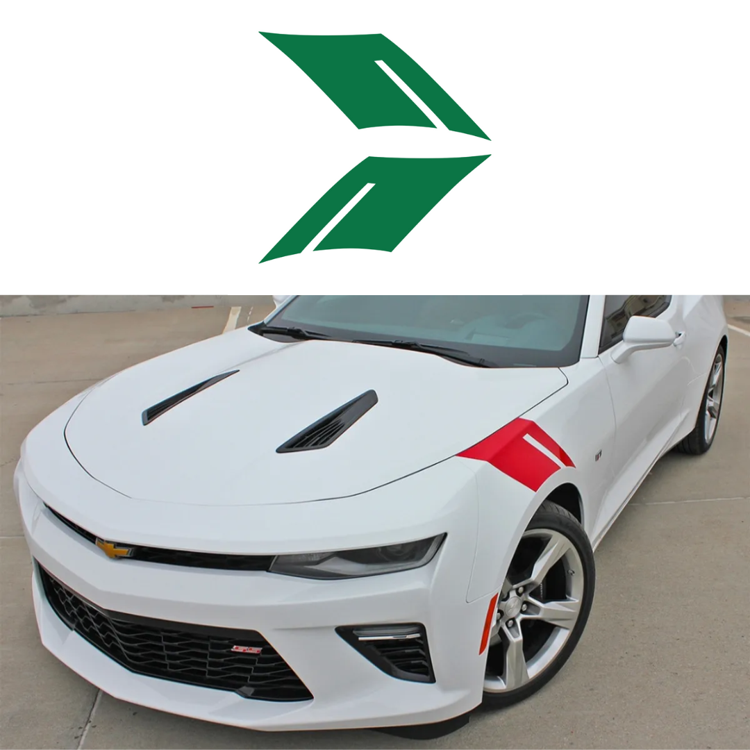 2016-2023 Chevrolet Camaro Fender Accent Hash Stripe Decal - Gloss Green - Left & Right Side - CA