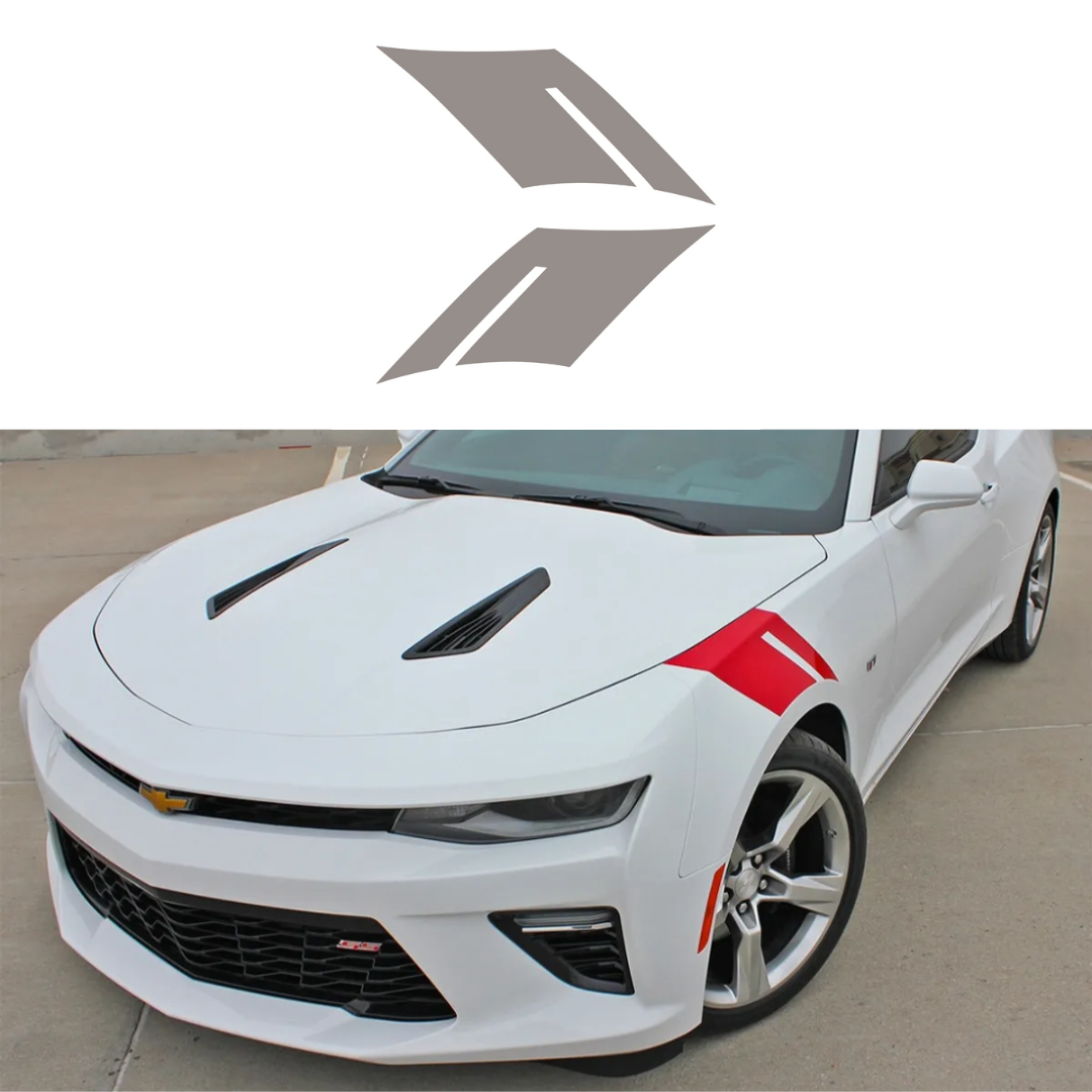 2016-2023 Chevrolet Camaro Fender Accent Hash Stripe Decal - Gloss Silver - Left & Right Side - CA