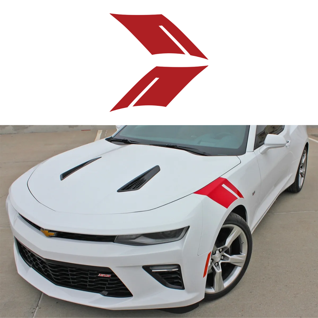 2016-2024 Chevrolet Camaro Fender Accent Hash Stripe Decal - Gloss Red - Left & Right Side - CA