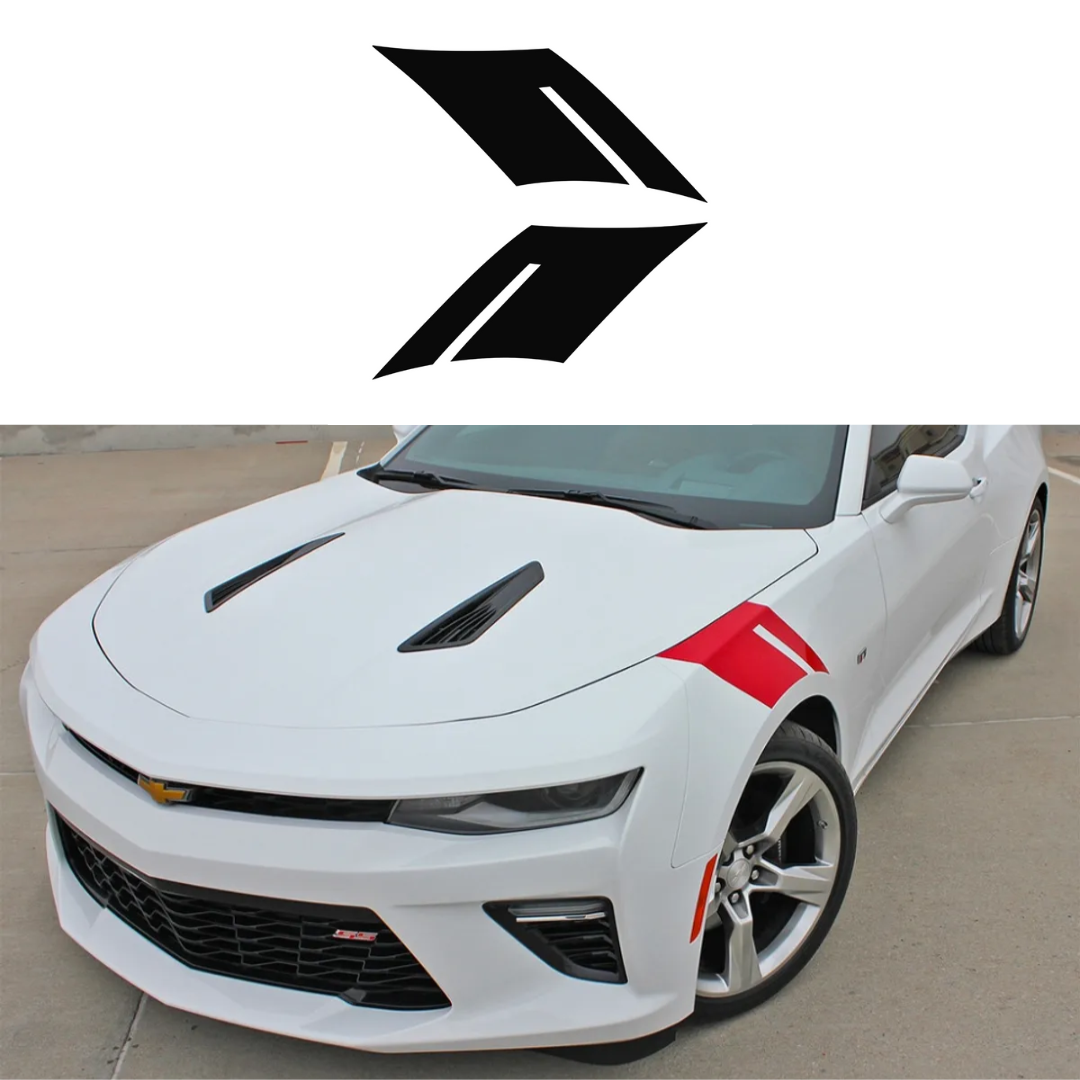 2016-2023 Chevrolet Camaro Fender Accent Hash Stripe Decal - Gloss Black - Left & Right Side - CA