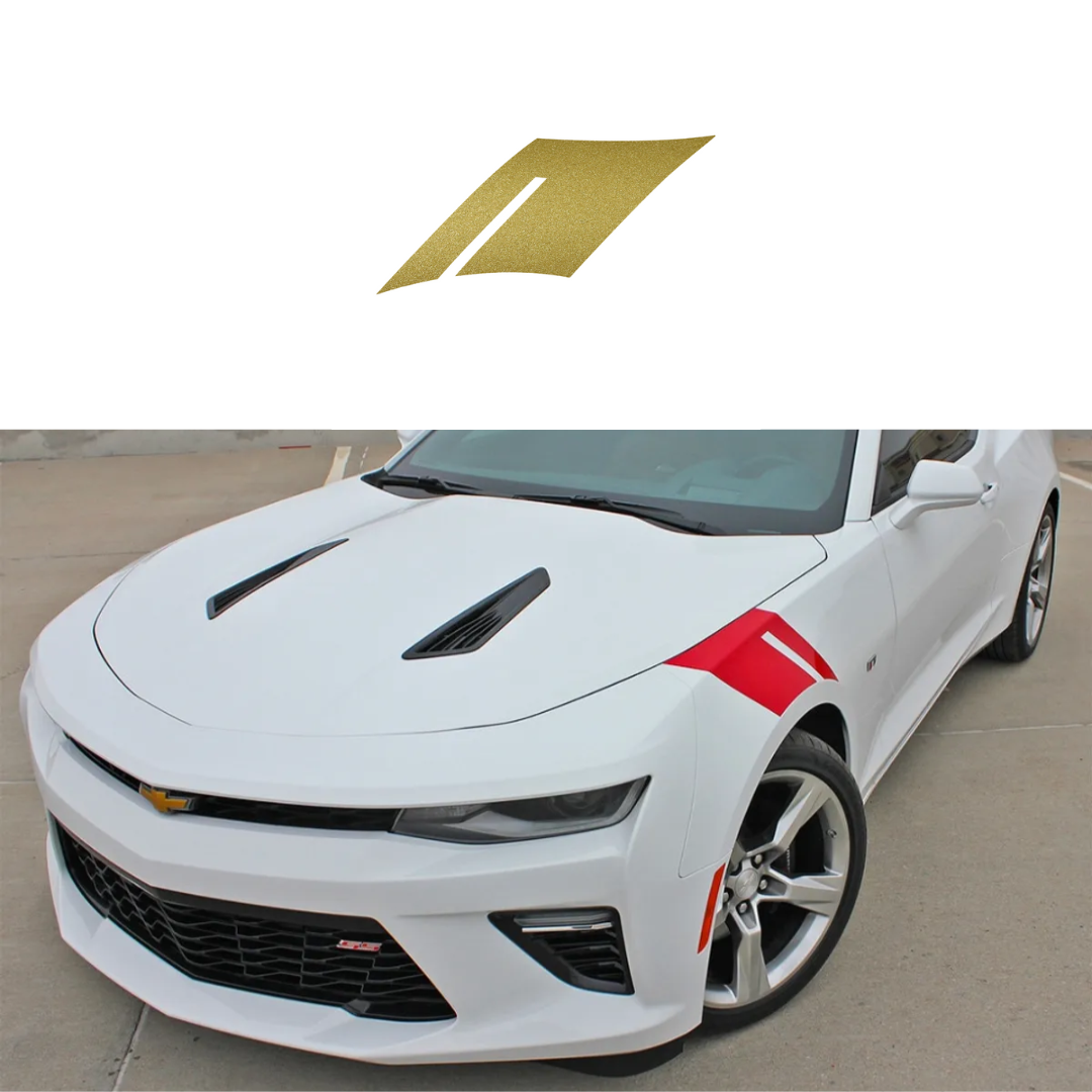 2016-2023 Chevrolet Camaro Fender Accent Hash Stripe Decal - Metallic Gold - Passenger Side Only