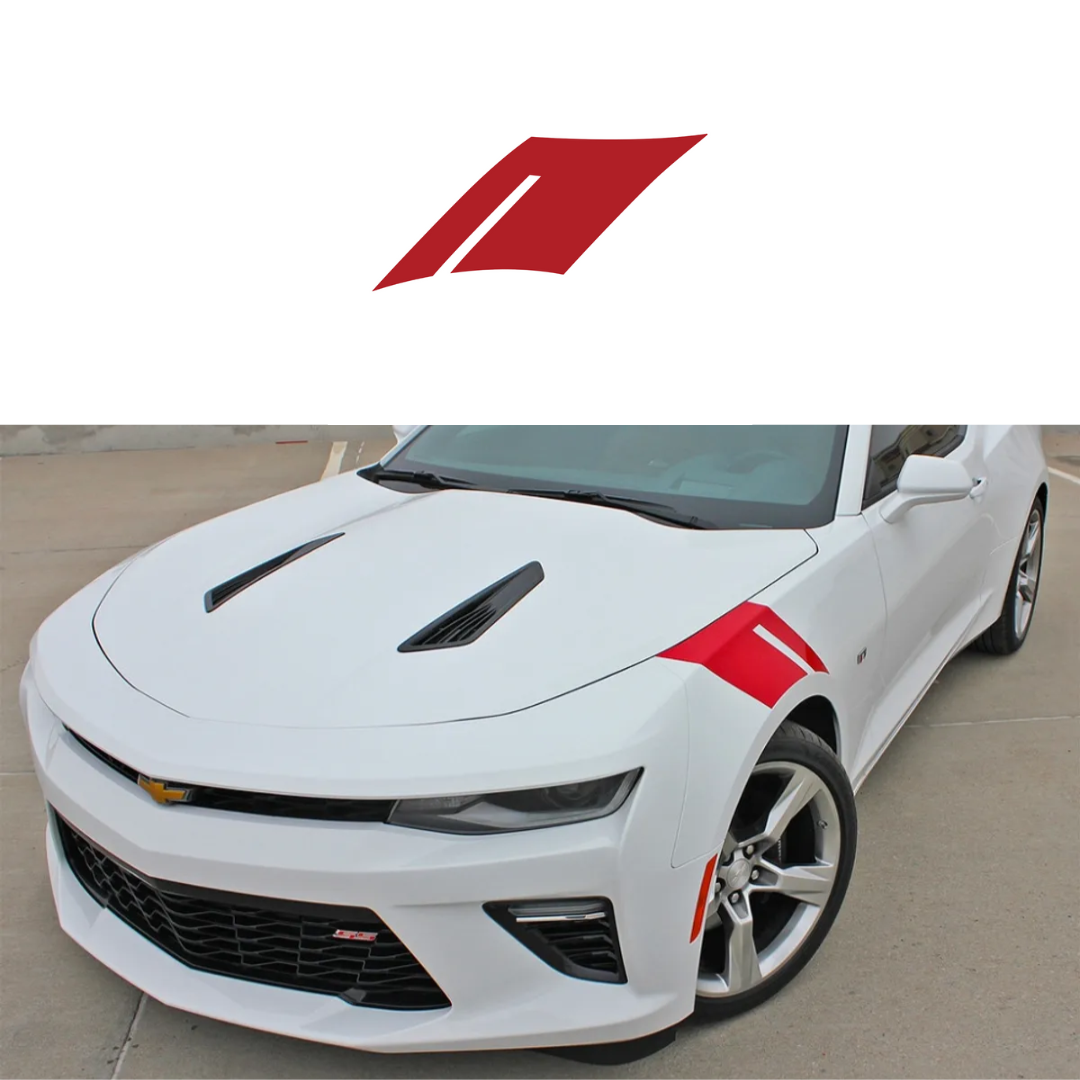 2016-2023 Chevrolet Camaro Fender Accent Hash Stripe Decal - Matte Red - Passenger Side Only