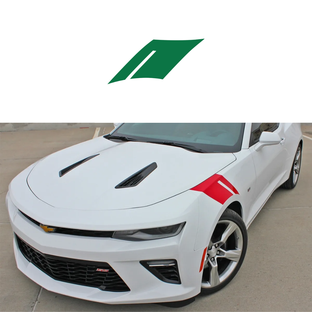 2016-2023 Chevrolet Camaro Fender Accent Hash Stripe Decal - Gloss Green - Passenger Side Only - CA