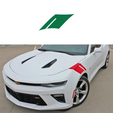 2016-2023 Chevrolet Camaro Fender Accent Hash Stripe Decal - Gloss Green - Passenger Side Only