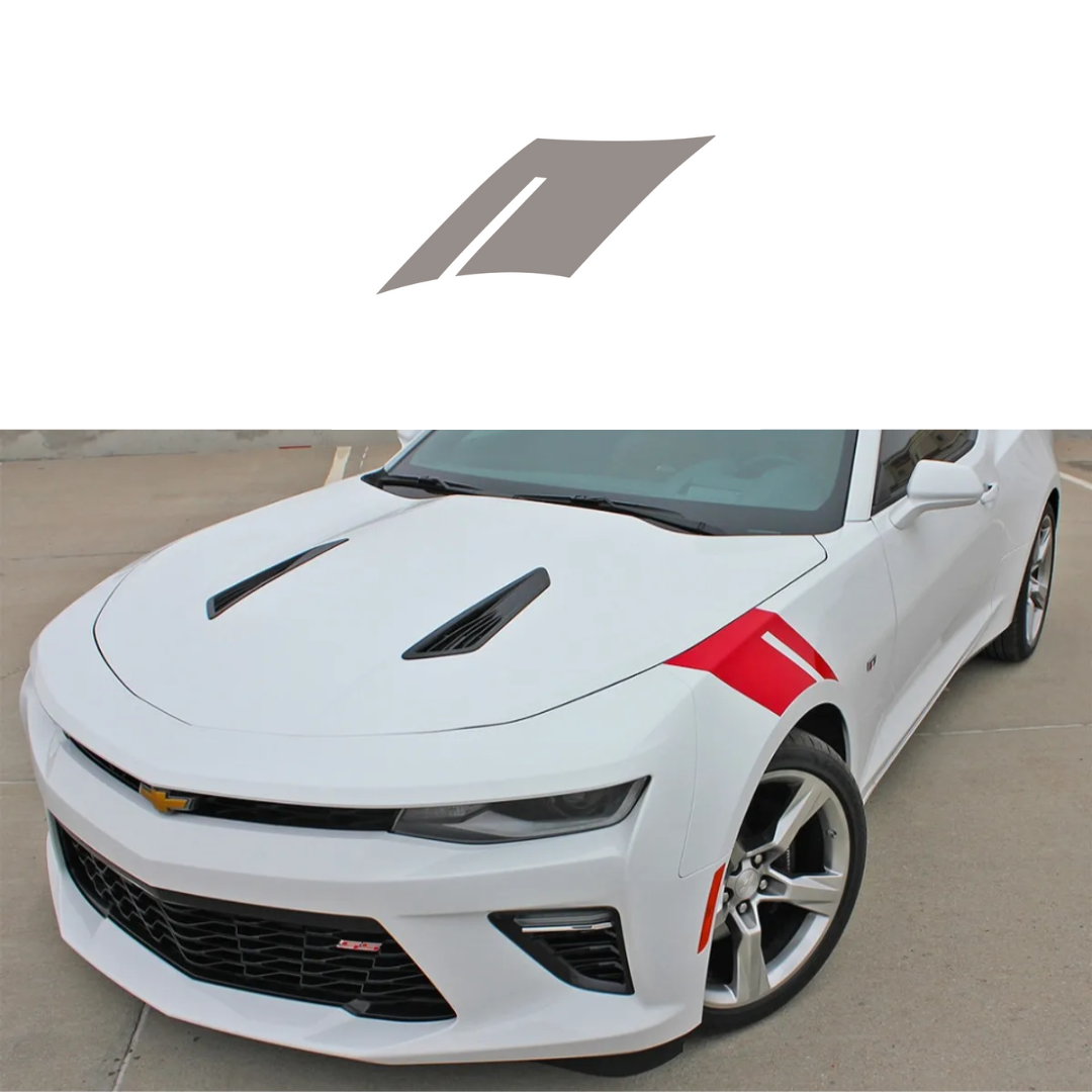 2016-2023 Chevrolet Camaro Fender Accent Hash Stripe Decal - Gloss Silver - Passenger Side Only - CA