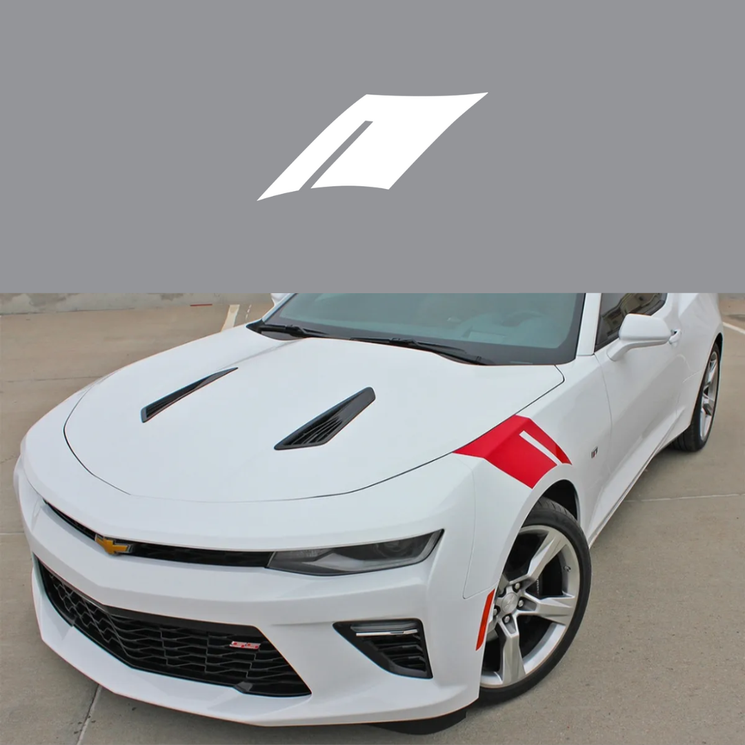 2016-2023 Chevrolet Camaro Fender Accent Hash Stripe Decal - Gloss White - Passenger Side Only - CA