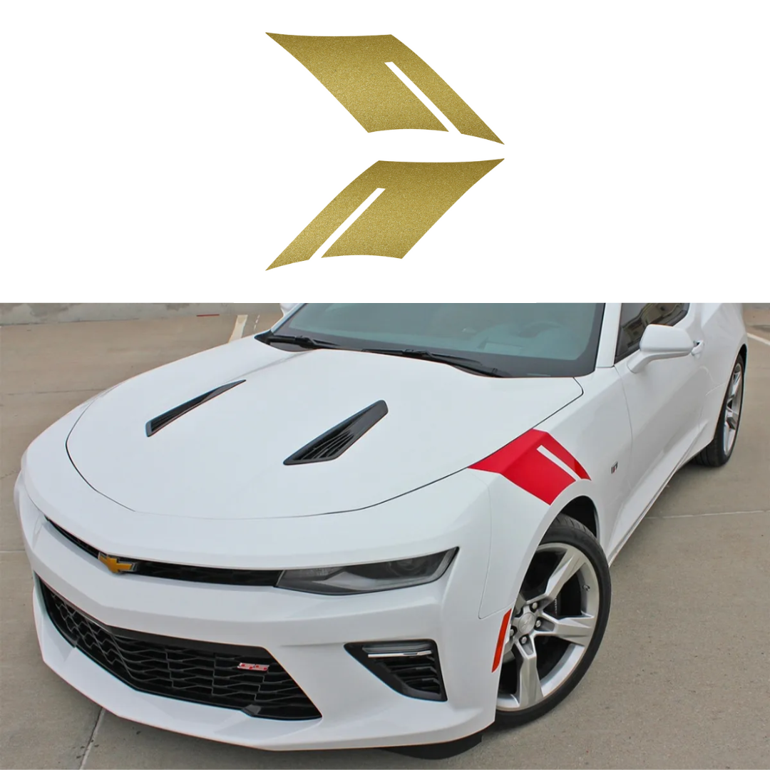 2016-2023 Chevrolet Camaro Fender Accent Hash Stripe Decal - Metallic Gold - Left & Right Side