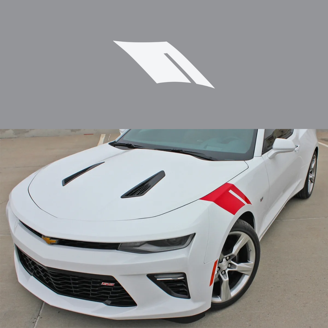 2016-2023 Chevrolet Camaro Fender Accent Hash Stripe Decal - Matte White - Driver Side Only - CA