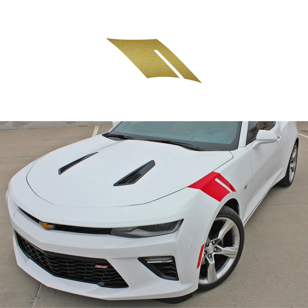 2016-2023 Chevrolet Camaro Fender Accent Hash Stripe Decal - Metallic Gold - Driver Side Only - CA