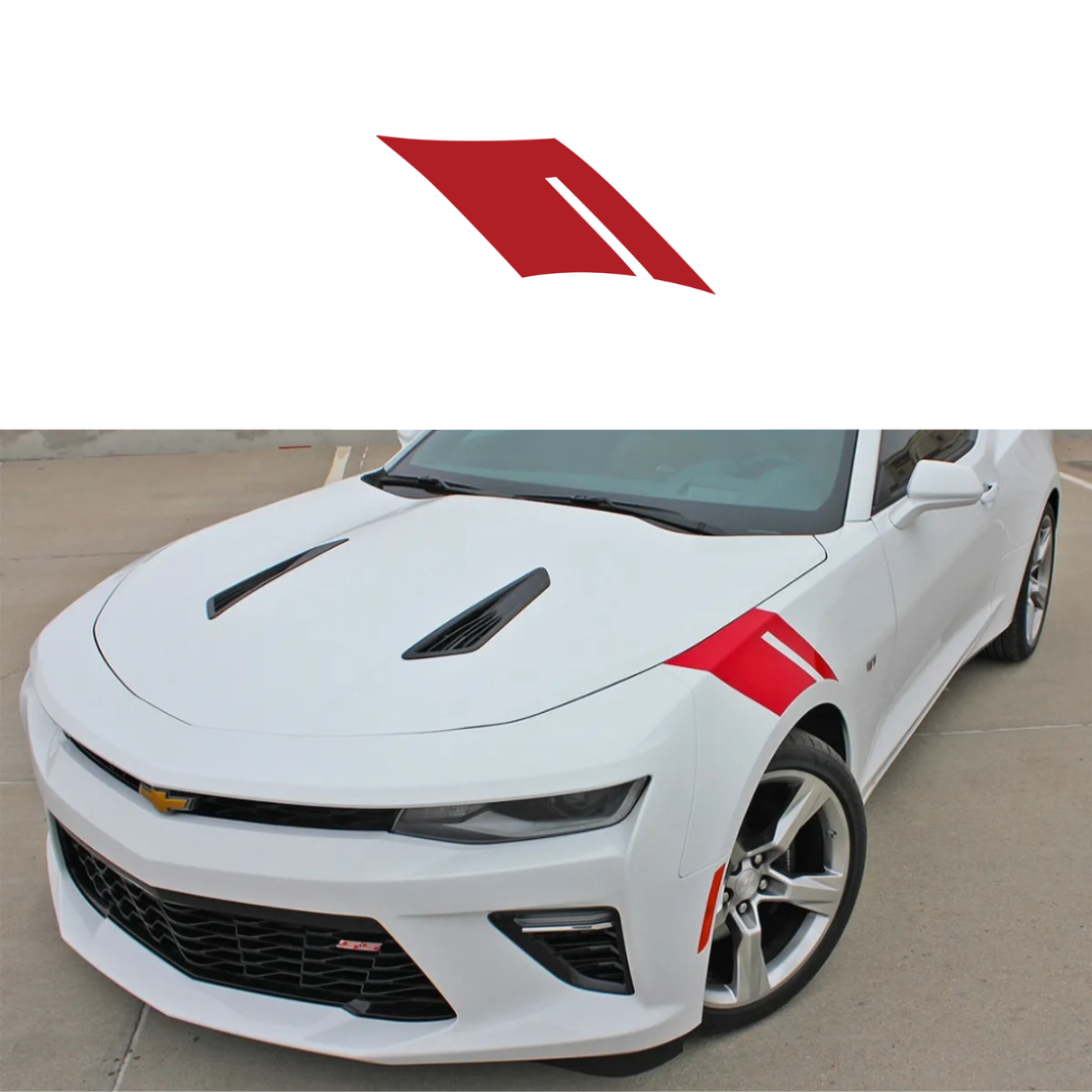 2016-2023 Chevrolet Camaro Fender Accent Hash Stripe Decal - Matte Red - Driver Side Only